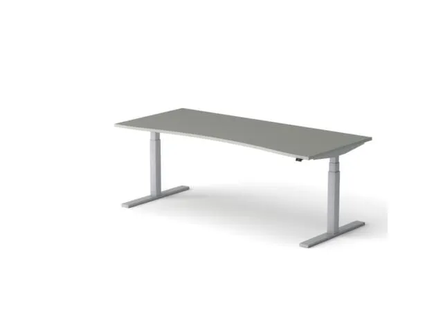 Elektrisch ihv bureau HxBxD 640-1300x2000x900/800mm blad grijs