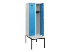 locker met bank,HxBxD 1950x600x815mm,2vak,vak B 300mm,cilinderslot