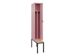 locker met bank,voor scheiding van kleding,HxBxD 2120x300x815mm,1vak