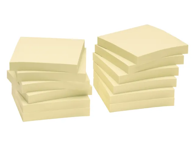 Bloc-mémos recyclé 75x75mm jaune paquet de 12 blocs