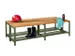 banc double,LxP 1500x740mm,barrettes en bois hêtre,piètement RAL6011