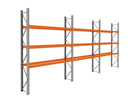 palletstelling,basis+2xaanbouw,HxBxD 3990x8500x750mm,vakl. 3000kg