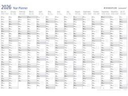 Jaarplanner 2027 Staedtler Lumocolor 84x60cm oprolbaar