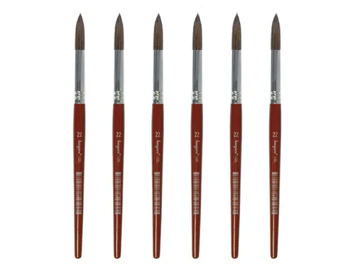 Penseel Kangaro Serie 120 rond Nr. 22 geitenhaar doos 6 stuks