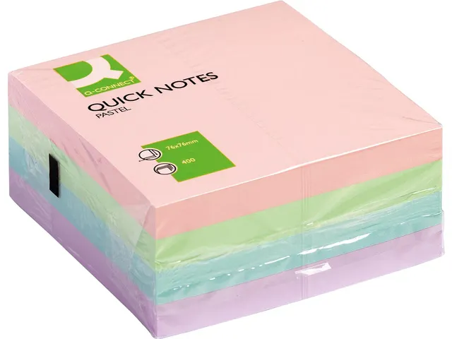 Quick Notes Memoblaadjes Pastel 76x76mm Blok 400 Vel Assorti