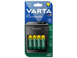 batterijlader LCD Plug Charger+, inclusief 4 x AA batterij, op blister