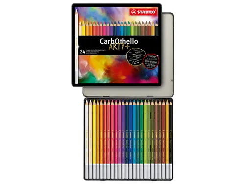 Kleurpotloden STABILO CarbOthello kalkpastel assorti blik à 24 stuks