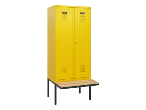 locker met bank,HxBxD 1950x800x815mm,2vak,vak B 400mm,cilinderslot