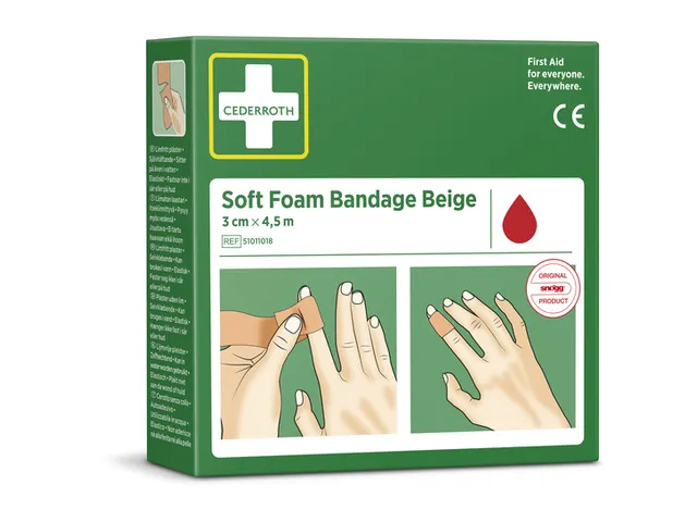 Pansement autoadhésif Cederroth Soft Foam beige 3cmx4,5m