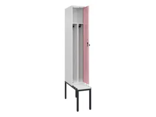 locker met bank,voor scheiding van kleding,HxBxD 2120x300x815mm,1vak - 1