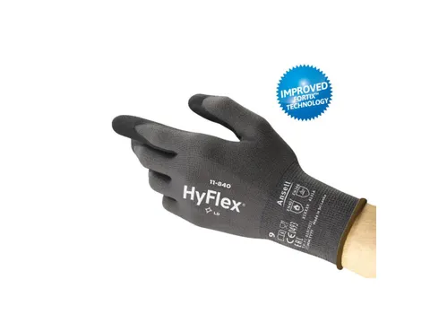 Ansell HyFlex 11-840 nylon precisiehandschoenen, zwart/grijs, maat 7