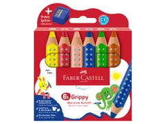 Crayons de couleur Faber-Castell Grippy XXL Jumbo, trousse de 6 pièce