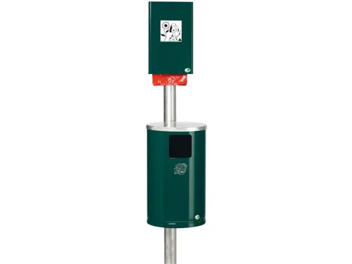 Hondentoilet dispenser/afvalbak wand/paal HxBxD 2000x350x480mm staal