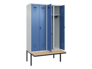 locker met bank,voor scheiding van kleding,HxBxD 2120x1200x815mm,4vak - 1