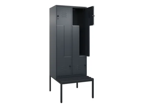 Z-garderobekast,HxBxD 2120x800x815mm,4vak,vak B 400mm,draaigrendel