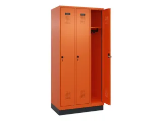 locker,HxBxD 1950x900x500mm,3vak,vak B 300mm,draaigrendel,sokkel - 2