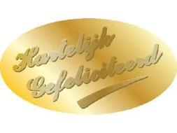 Etiket Haza Hartelijk Gefeliciteerd Goud