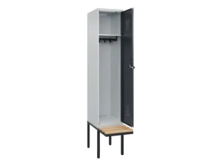 locker met bank,HxBxD 2120x400x815mm,1vak,vak B 400mm,draaigrendel - 2
