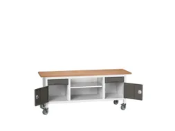 werkbank,HxBxD 830x2000x600mm,multiplexblad,uitrusting: 2laden,2kasten
