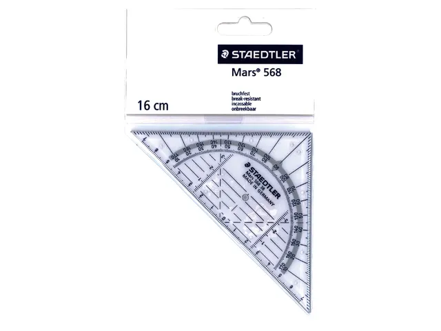 Geodriehoek Staedtler Mars 568 16cm Transparant