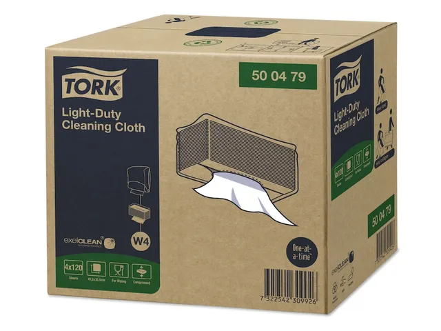 Tork 500479 Light-Duty Reinigingsdoek Wit W4 Premium 1-laags 480 stuks