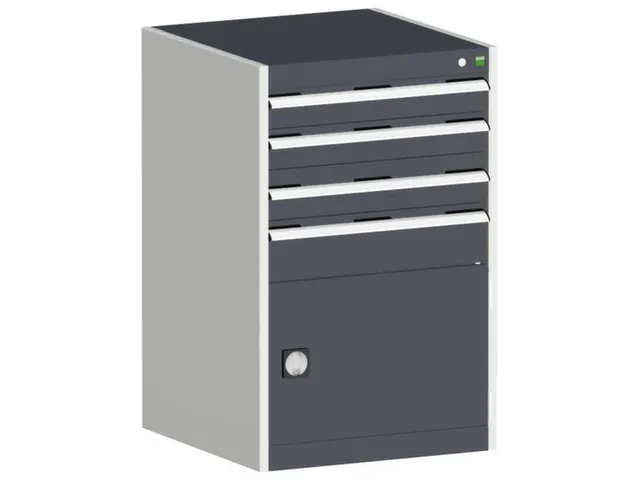 ladekast HxBxD 1000x650x650mm 4laden romp RAL7035 front RAL7016