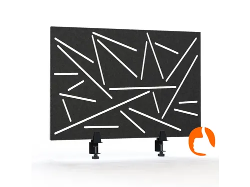 Akoestisch Bureaupaneel met patroon uitsnede 60x75cm Zwart