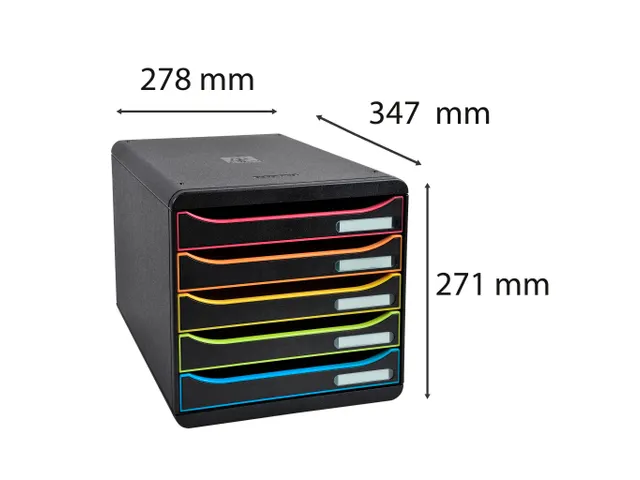 Module de classement Big Box Plus 5 tiroirs Black Office - Noir/arlequ