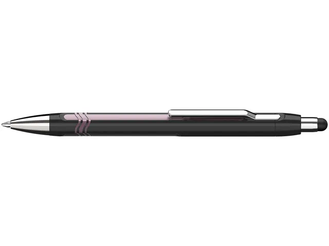 Stylo Bille Schneider Epsilon Touch encre bleue corps noir/rose