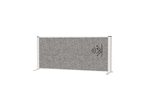 Akoestisch Bureauscherm MAULconnecto 120x50cm vrijstaand Zilver/Dgrijs