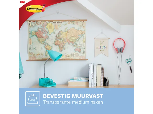 Bevestigingsstrip 17091Clr 2 Ovale Haken Medium draagvermogen 900 gram