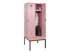 locker met bank,HxBxD 2120x800x815mm,2vak,vak B 400mm,draaigrendel