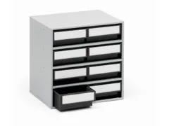 ESD-magazijnkast,HxBxD 395x400x300mm,8lade(n),laden zwart