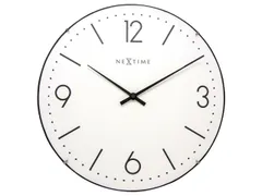 Wandklok NeXtime 35cm bol glas wit 'Basic Dome' streep/cijferaanduidin