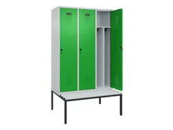 locker met bank,voor scheiding van kleding,HxBxD 2120x1200x815mm,3vak