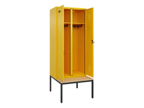 locker met bank,voor scheiding van kleding,HxBxD 2120x800x815mm,2vak