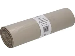 Vuilniszak 42 micron 65+50x135cm 240L Transparant LDPE rol van 10 stuk