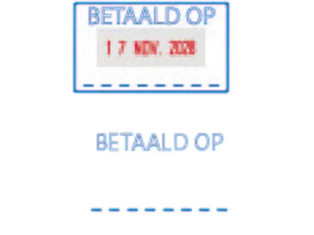Woord-datumstempel Trodat Printy 4750 betaald op