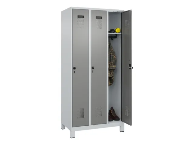 locker,HxBxD 1950x900x500mm,3vak,vak B 300mm,draaigrendel,voeten