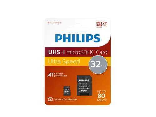 Micro SDHC Card Philips Class 10 UHS-I U1 32GB