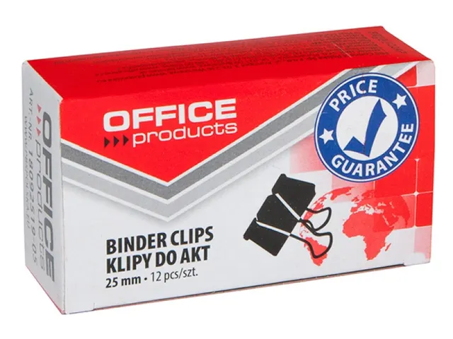 Office Products foldbackclip zwart metaal 25mm doos 12 stuks