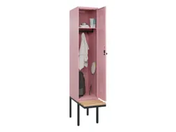 locker met bank,HxBxD 2120x400x815mm,1vak,vak B 400mm,draaigrendel