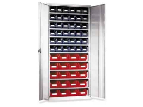 Stellingkast Met 56zichtbakken Hxbxd 1950x950x400mm Ral7035