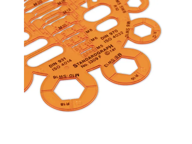 Afrondingssjabloon Standardgraph met hoek meter, met inktrand