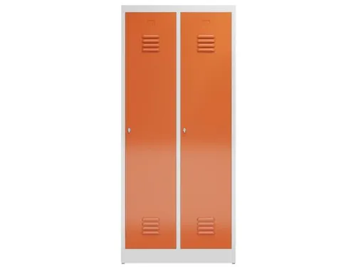 garderobekast 1800x800x500mm 2vak klink sokkel romp RAL7035 RAL3000