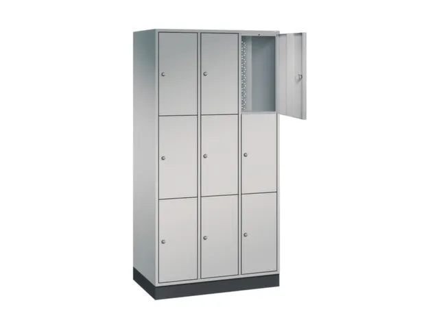 lockerkast,HxBxD 1950x920x500mm,3x3vakken,cil.-slot,sokkel