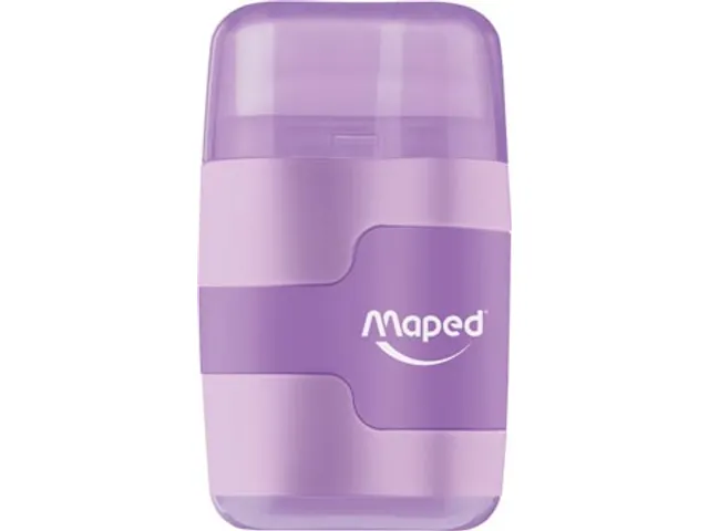potloodslijper + gom Connect Soft Touch assorti pastelkleuren, op blis