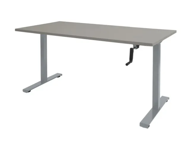 Dextro Slinger Bureau Zit-sta T-poot 120x80 Licht Grijs 25mm - Alu