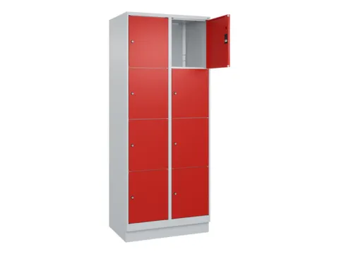 lockerkast,HxBxD 1950x800x500mm,2x4vakken,vak B 400mm,cil.-slot,sokkel