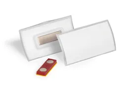 Naambadge CLICK FOLD 40x75 mm met magneet place and hold PP